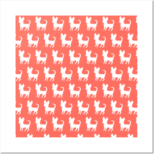 Chihuahua silhouette print (large) coral Posters and Art